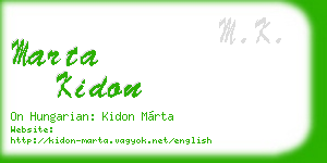 marta kidon business card
